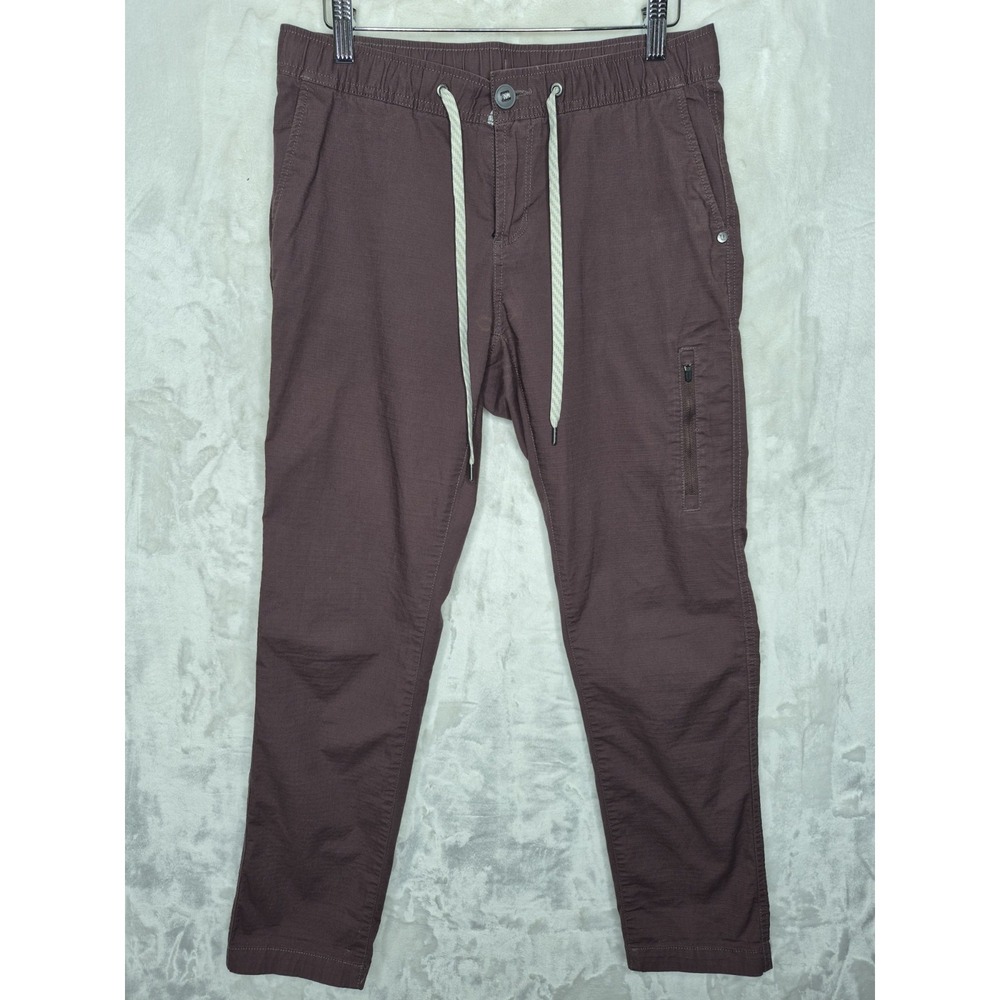 Vuori Womens Ripstop Pants Burgundy Maroon Small Drawstring Ankle Utility 14.5x2